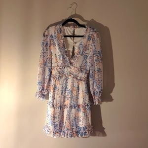 Floral Long Sleeved Mini Dress